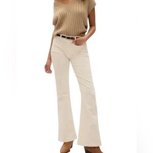 GAP High Rise '70s Flare Leg Corduroy Jeans in Cream